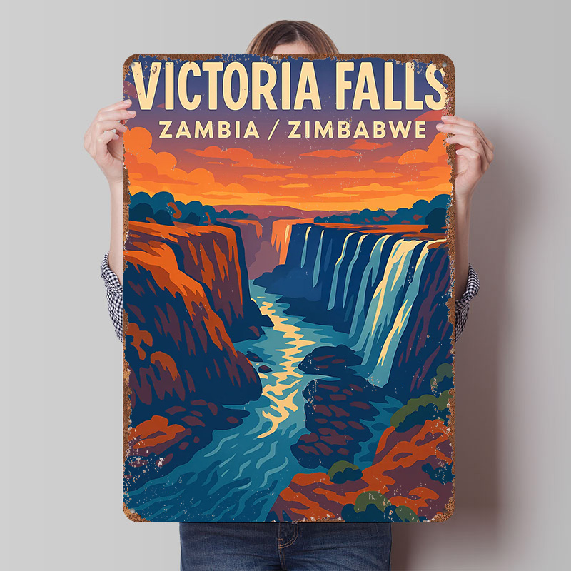 Travel Accessories Victoria - Victoria Falls Travel Tinplate Poster Custom