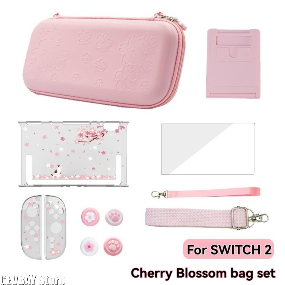 Travel Accessories Pink - PU Sakura Pink Shell Portable Carrying