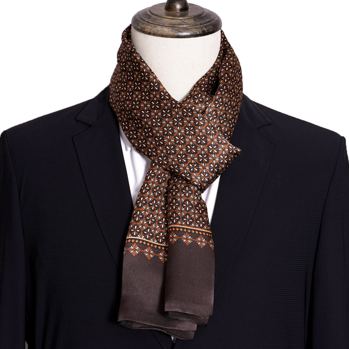 New Men's Stripe Silk Scarf Ho - đánh giá và giá Travel Accessories Neck