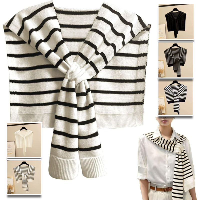 Knitted Striped Shawl Wrap Hig - đánh giá và giá Travel Accessories Neck