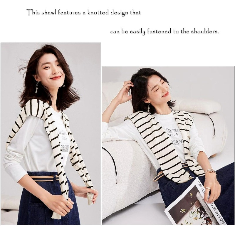 Knitted Striped Shawl Wrap Hig - đánh giá và giá Travel Accessories Neck