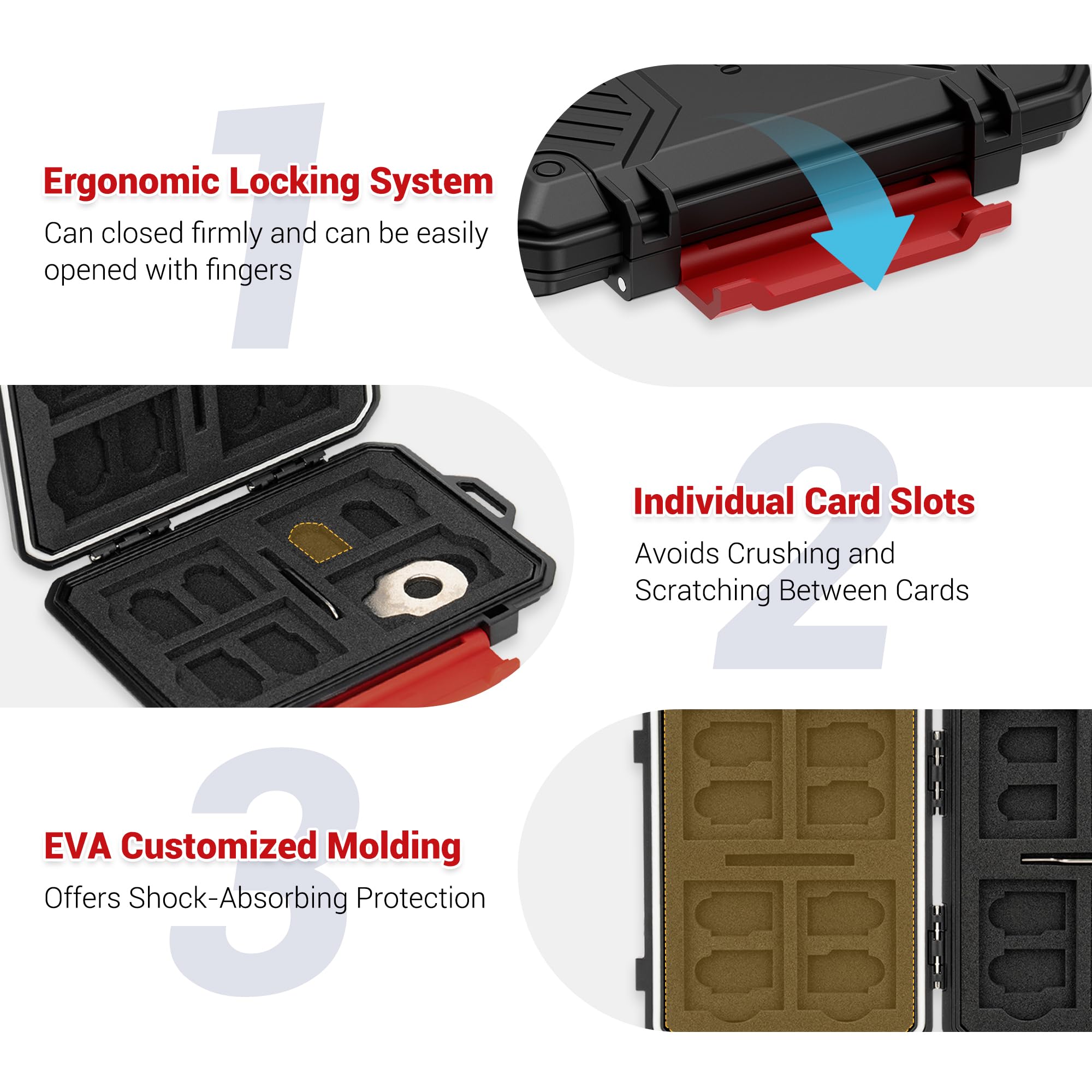 18 Slot Waterproof Memory Card - đánh giá và giá Sim Card Holder Case