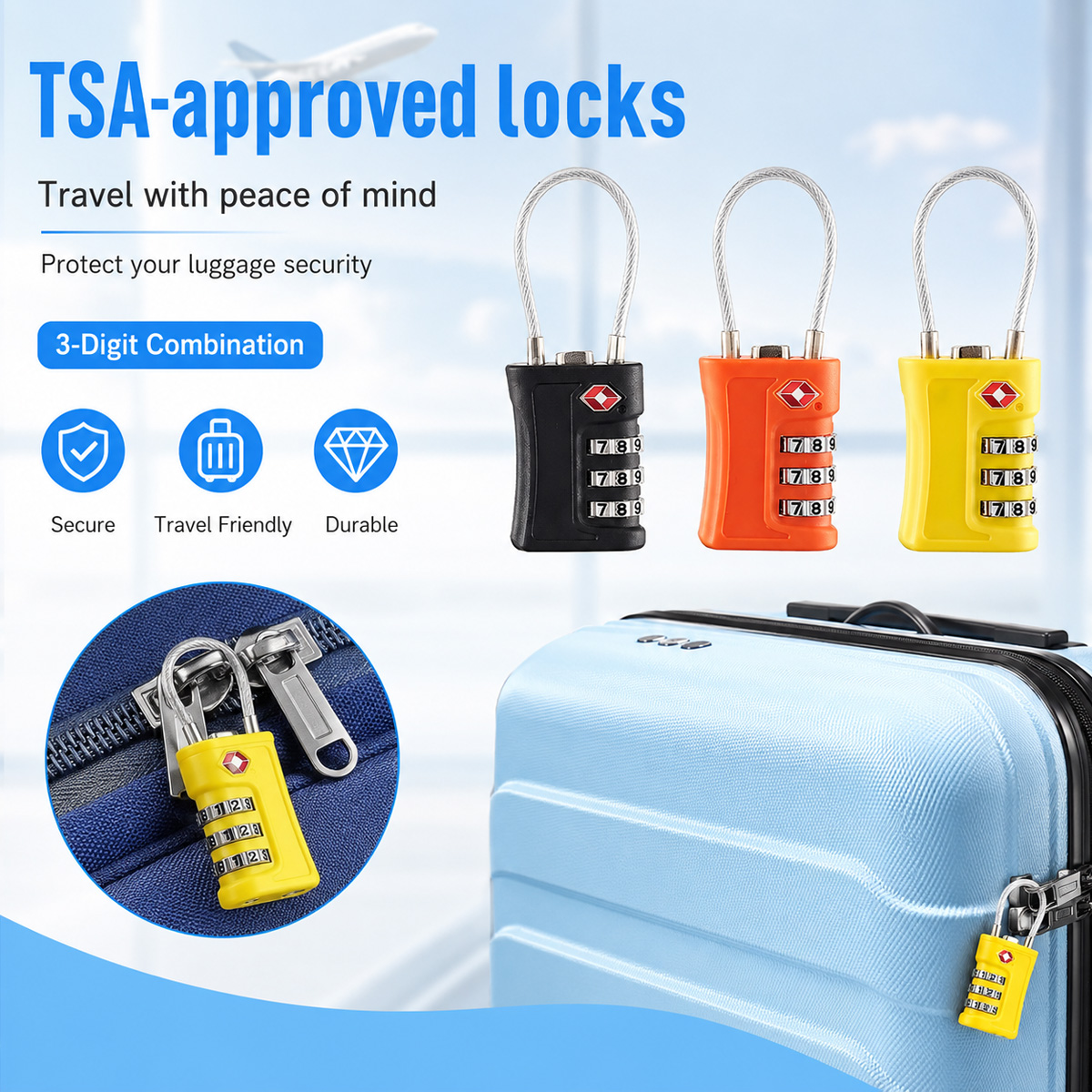 TSA Approved Luggage Lock 3 Di - đánh giá và giá Travel Lock Tsa Approved