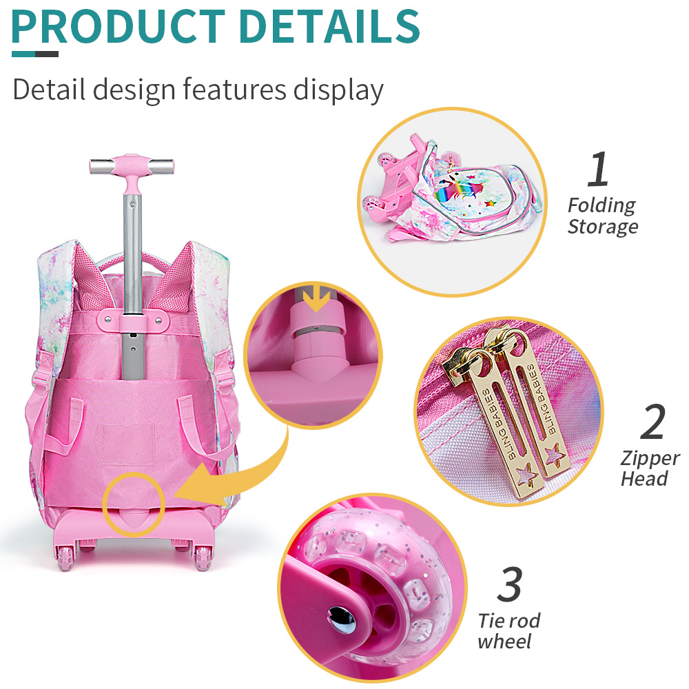 3PCS Kids Travel Bag, Luggage  - đánh giá và giá Travel Accessories Pink