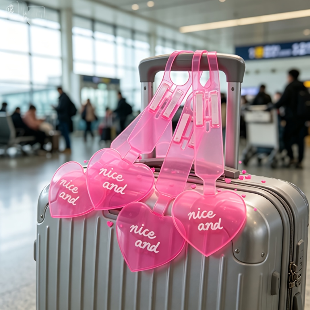 4pcs Fluorescent Heart Luggage - đánh giá và giá Travel Accessories Unique