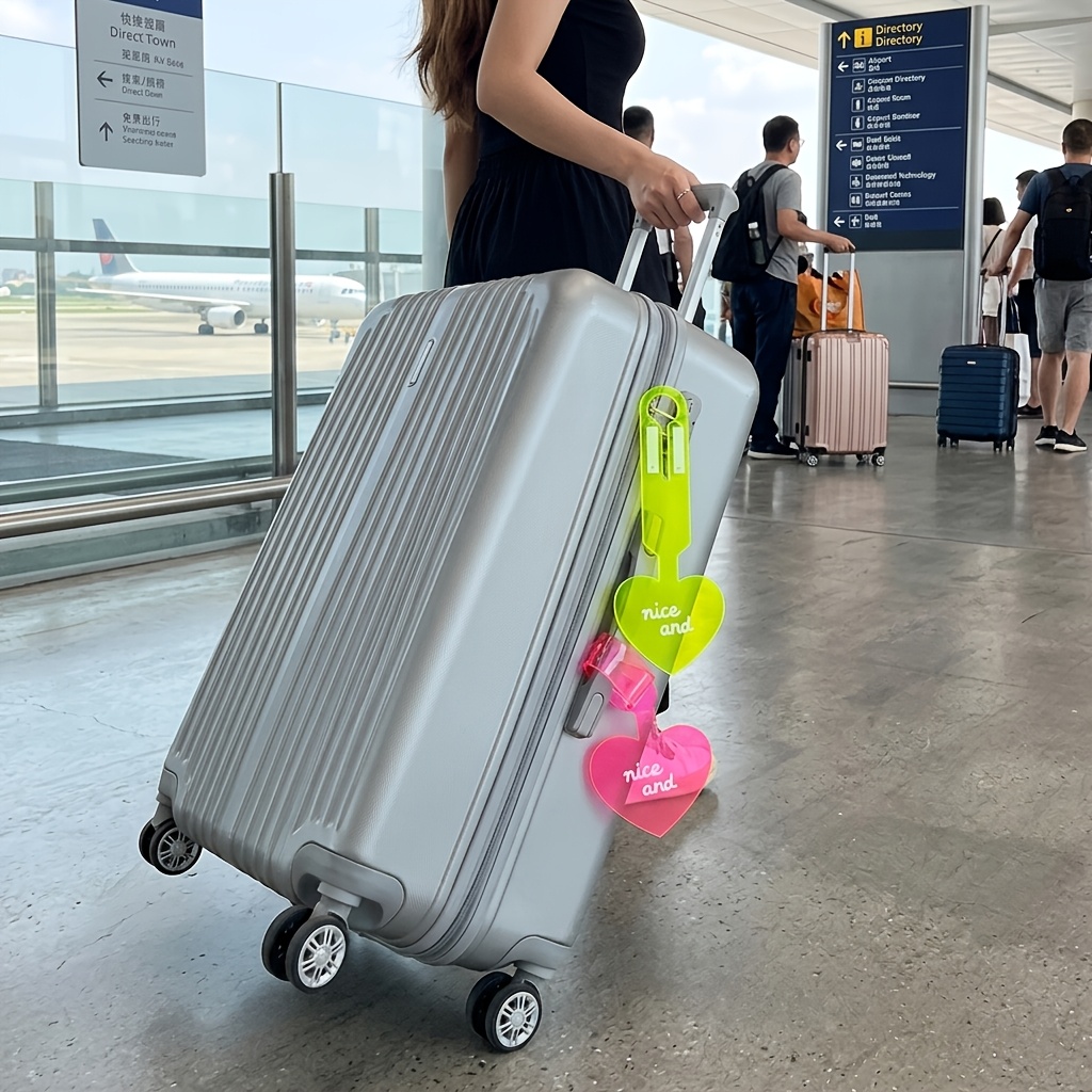 4pcs Fluorescent Heart Luggage - đánh giá và giá Travel Accessories Unique
