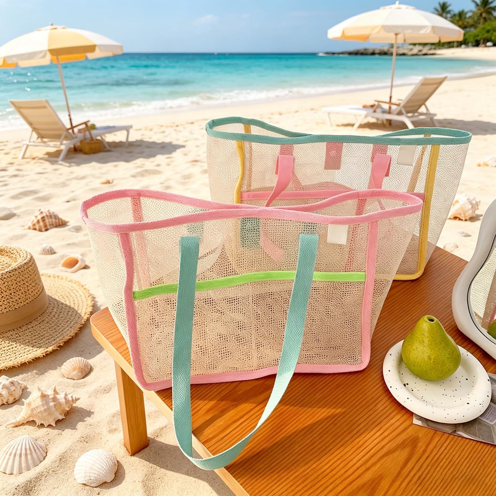 Beach Bags for Women Colorful  - đánh giá và giá Travel Accessories Bag