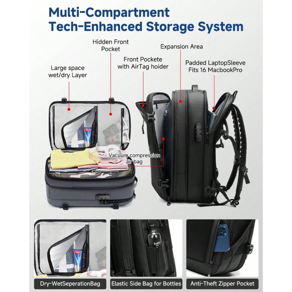 One-Click Expandable Vacuum Co - đánh giá và giá Travel Lock Tsa Approved