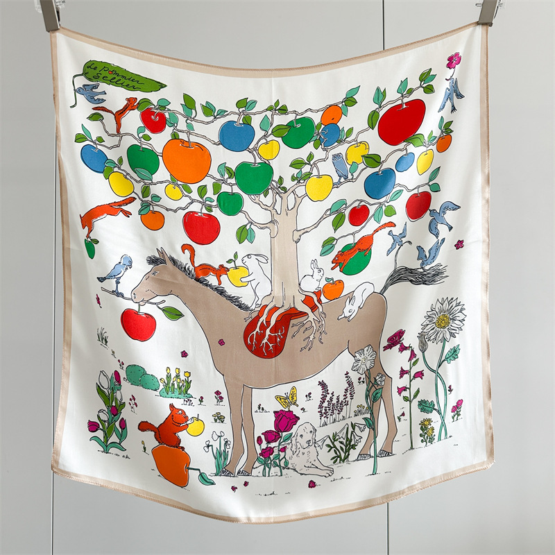 Horse Silk Scarf Women Spring  - đánh giá và giá Travel Accessories Neck