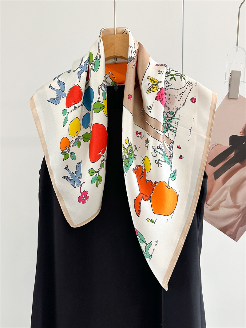 Horse Silk Scarf Women Spring  - đánh giá và giá Travel Accessories Neck