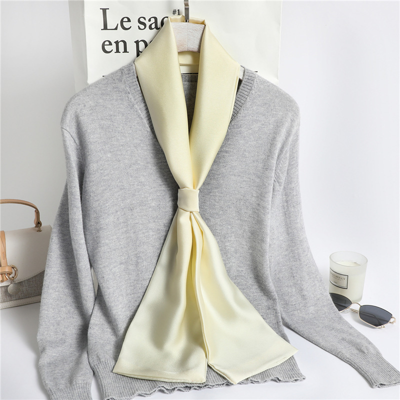Red Solid Color Long Silk Scar - đánh giá và giá Travel Accessories Neck