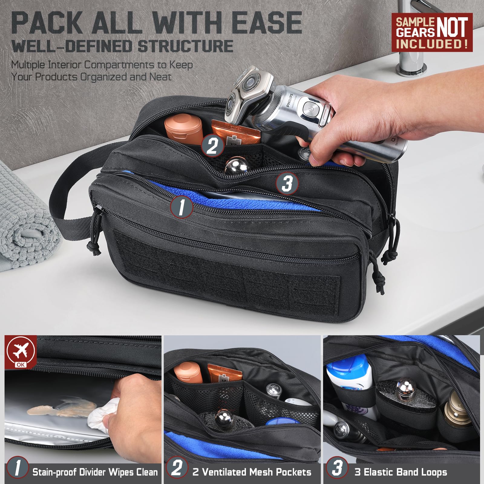 Tactical Toiletry Bag for Men, - đánh giá và giá Travel Accessories Pouch For Men