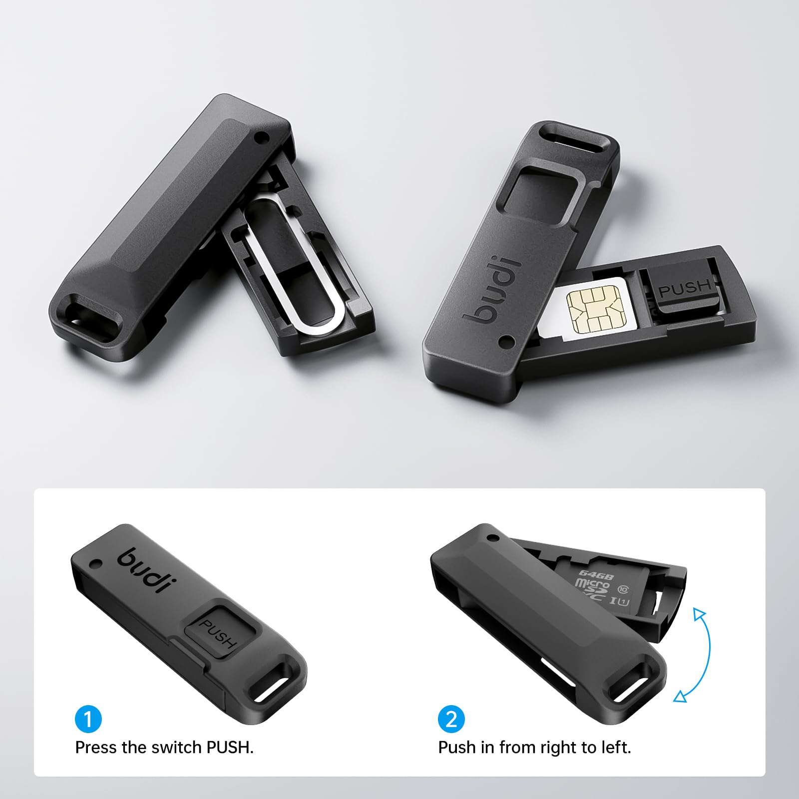 BUDI Anti-Lost SIM Card Eject  - đánh giá và giá Sim Card Holder Case